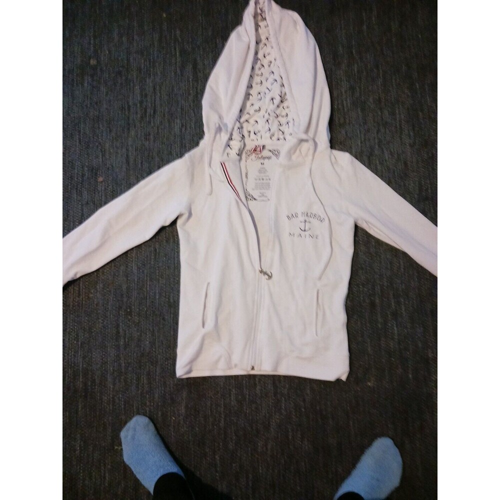 Womens Intapop Bar Harbor Maine White Hoodie Size M